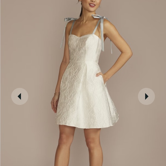 DB STUDIO Short Jacquard A-Line Dress with Removable Straps - Picture 1 of 7